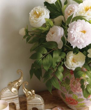 Faux peony flower branch