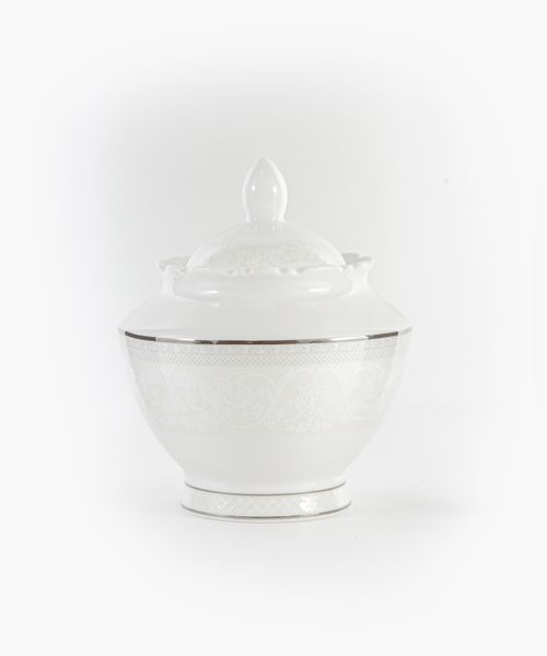 white ceramic sugar bowl